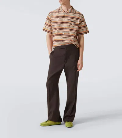 Prada Men's Collapse Nylon And Suede Low-top Sneakers