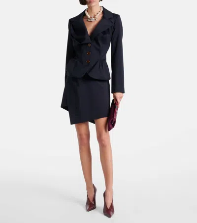 Vivienne Westwood Infinity Virgin Wool Miniskirt In Blue