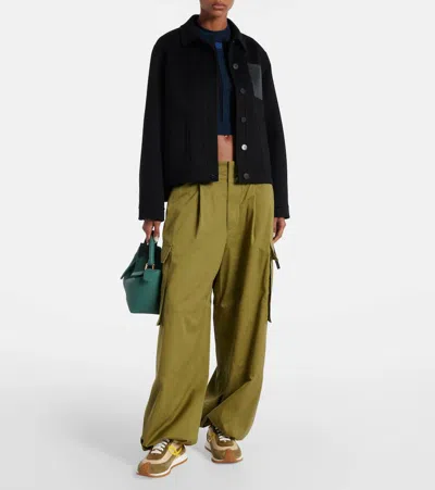 Loewe Leather-patch Cape-style Jacket