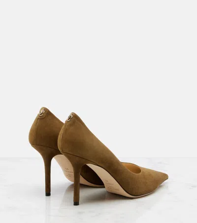 Jimmy Choo Camel Suede Romy 85 Pumps