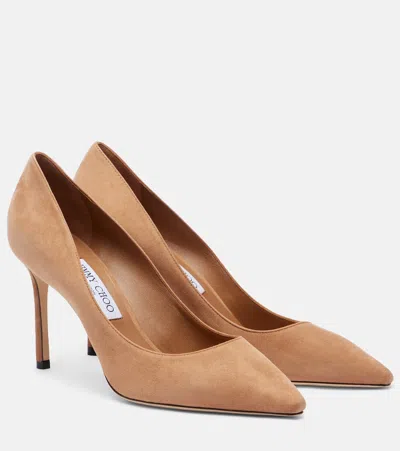 Jimmy Choo Romy 85 Pumps In Toffee Colour Suede