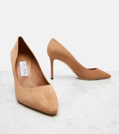 Jimmy Choo Romy 85 Pumps In Toffee Colour Suede