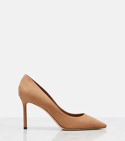 Jimmy Choo Romy 85 Pumps In Toffee Colour Suede