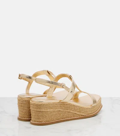 Jimmy Choo Theia 60 Metallic Leather Espadrille Wedges