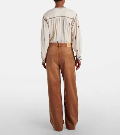 Isabel Marant High Waist Trousers Wide Legs In Brown