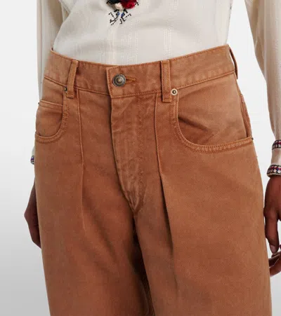 Isabel Marant High Waist Trousers Wide Legs In Brown