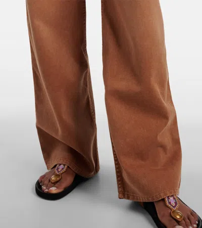 Isabel Marant High Waist Trousers Wide Legs In Brown