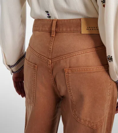 Isabel Marant High Waist Trousers Wide Legs In Brown