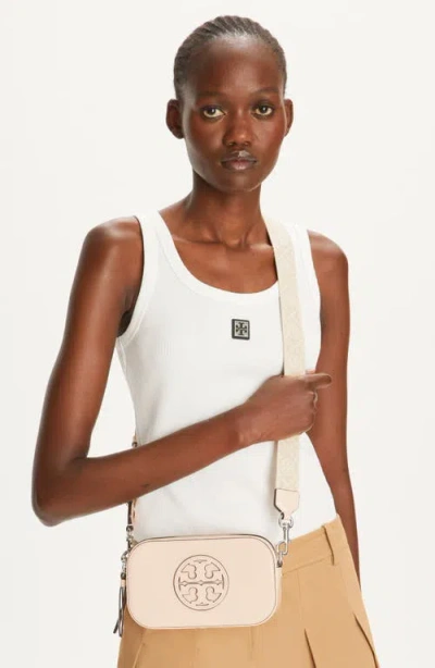 Tory Burch Miller Patent Border Mini Crossbody Bag Pale Pink