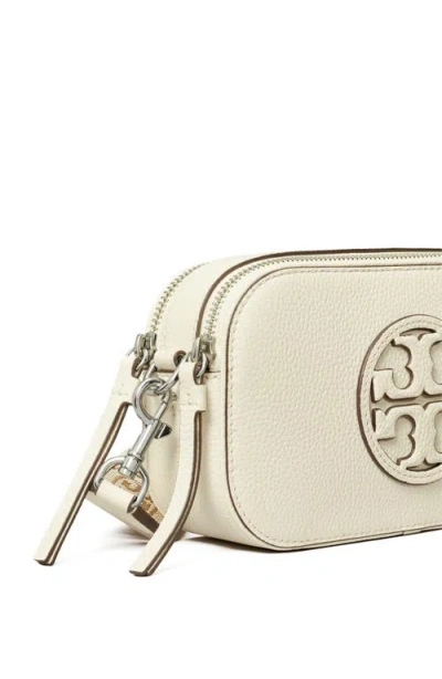 Tory Burch Miller Ivory Leather Mini Crossbody Bag In White