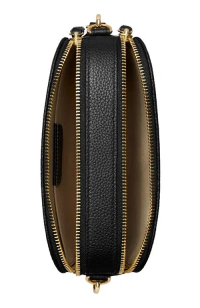 Tory Burch Miller Mini Logo Lambskin Crossbody Bag In Black