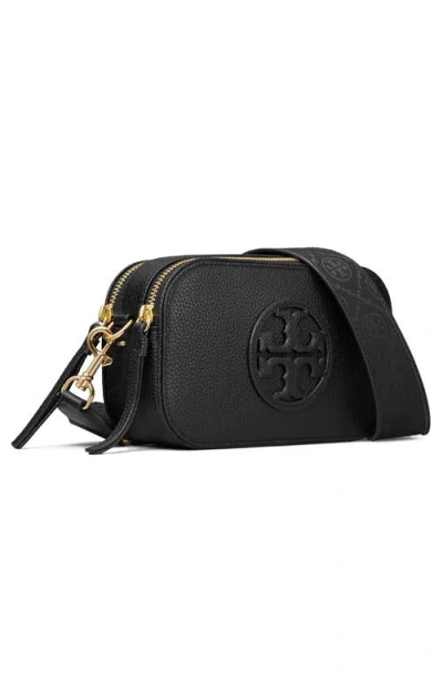 Tory Burch Miller Mini Logo Lambskin Crossbody Bag In Black