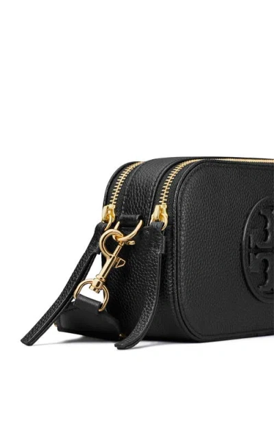 Tory Burch Miller Mini Logo Lambskin Crossbody Bag In Black