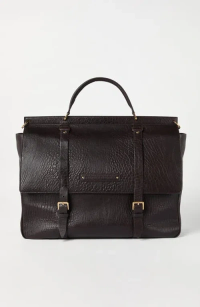 Brunello Cucinelli Textured Grain Leather Briefcase