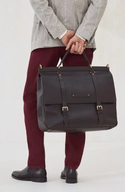 Brunello Cucinelli Textured Grain Leather Briefcase