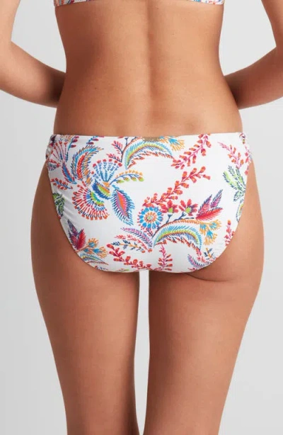Ralph Lauren Womens Printed Twist Front Underwire Bikini Top Twist Side Hipster Bikini Bottoms In White