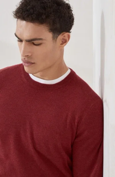 Brunello Cucinelli Cashmere Crew Neck Sweater In Red