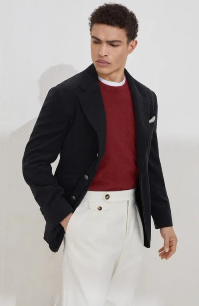 Brunello Cucinelli Cashmere Crew Neck Sweater In Red