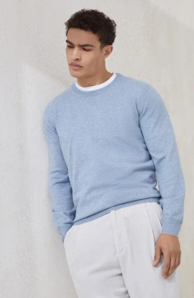 Brunello Cucinelli Cashmere Crew Neck Sweater Clothing In Blue