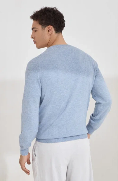 Brunello Cucinelli Cashmere Crew Neck Sweater Clothing In Blue