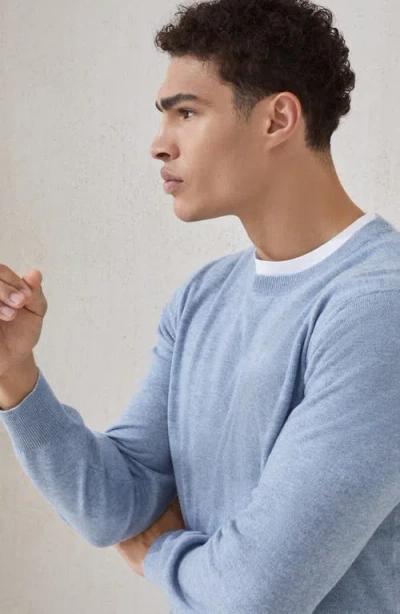 Brunello Cucinelli Cashmere Crew Neck Sweater Clothing In Blue