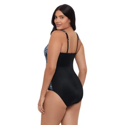 Trimshaper Vera Side Tie One-piece Swimsuit In Blue