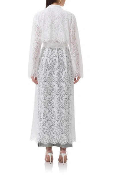Afrm Earhart Lace Trench Coat In White