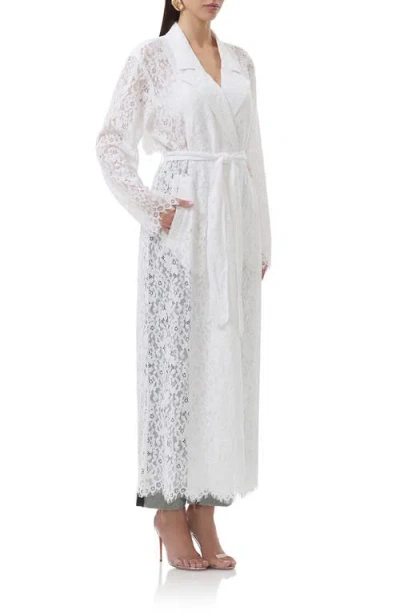 Afrm Earhart Lace Trench Coat In White