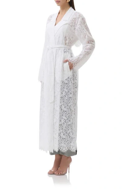 Afrm Earhart Lace Trench Coat In White