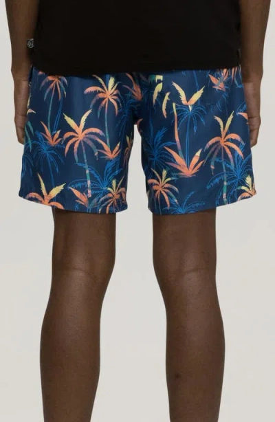 Maui And Sons Maui & Sons Wilder Palm Tree Print Microfiber Swim Trunks