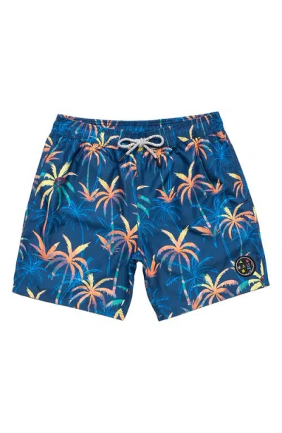 Maui And Sons Maui & Sons Wilder Palm Tree Print Microfiber Swim Trunks