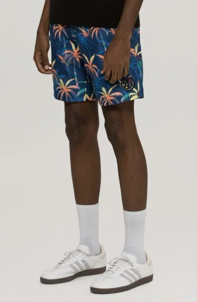 Maui And Sons Maui & Sons Wilder Palm Tree Print Microfiber Swim Trunks