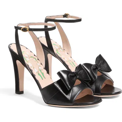Valentino Garavani Bowow Leather Sandal In Animal Print