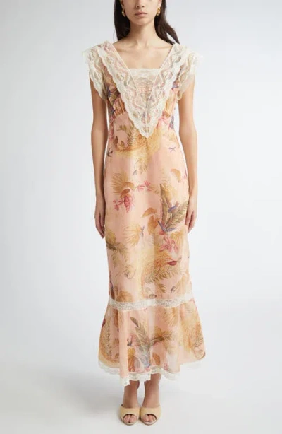 Zimmermann Ascension Floral Cotton Midi Dress In Multi