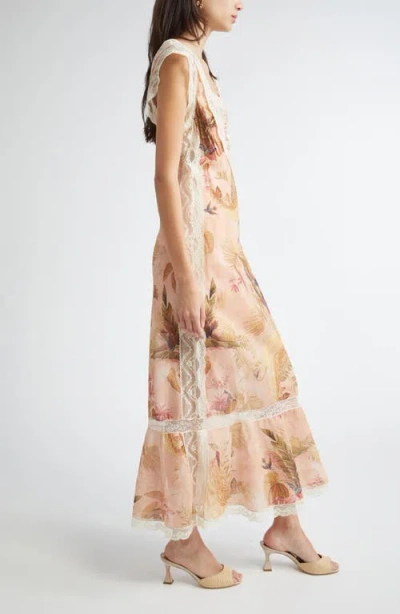 Zimmermann Ascension Floral Cotton Midi Dress In Multi