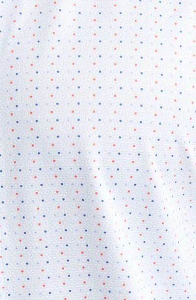 Mizzen + Main Mizzen+main Halyard Trim Fit Microprint Short Sleeve Performance Button-up Shirt