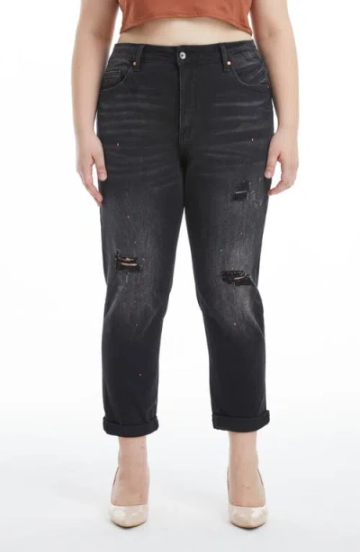 Bayeas Painted High Waist Cuff Mom Jeans