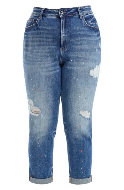 Bayeas Painted High Waist Cuff Mom Jeans