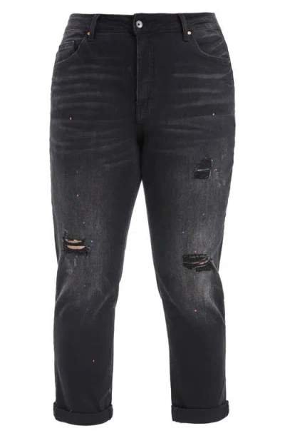 Bayeas Painted High Waist Cuff Mom Jeans