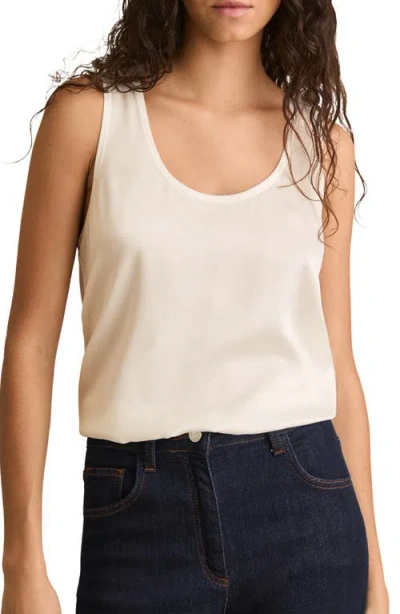 Reiss White Silk-front Cami Top