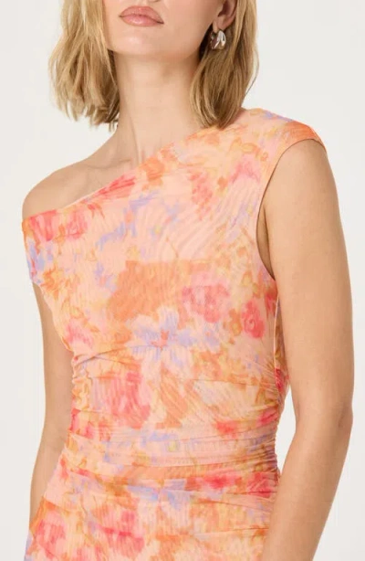 Astr The Label Ruched One-shoulder Maxi Dress