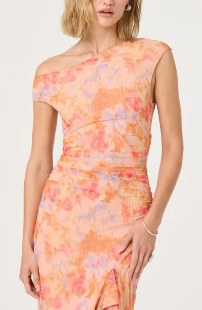 Astr The Label Ruched One-shoulder Maxi Dress