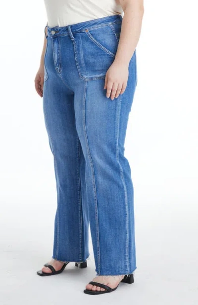 Bayeas Jess Raw Hem Seamed High Waist Straight Leg Jeans