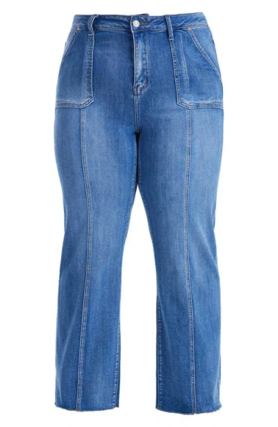 Bayeas Jess Raw Hem Seamed High Waist Straight Leg Jeans