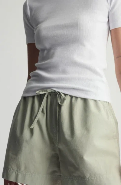 Brooklyn Industries Rib Stretch Cotton T-shirt In White