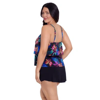 Trimshaper Roxy Swim Romper In Blue