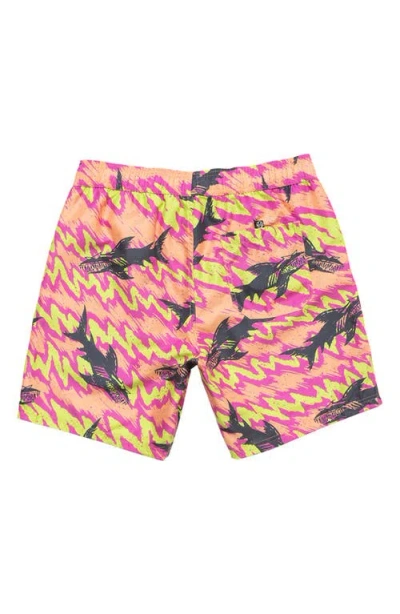 Maui And Sons Maui & Sons Frenzy Microfiber Swim Trunks In Pink