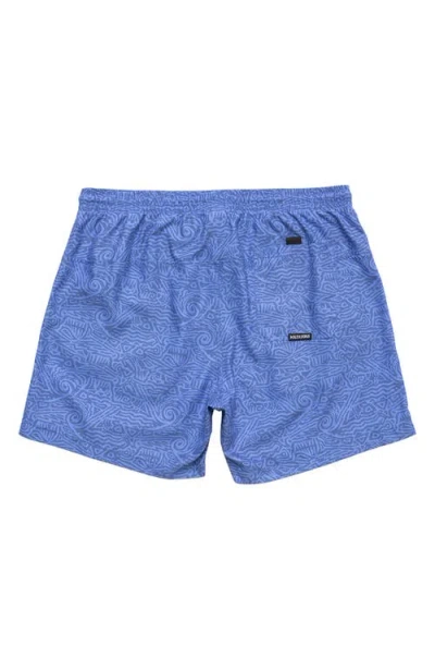 Maui And Sons Maui & Sons Doodle Print Microfiber Swim Trunks In Blue