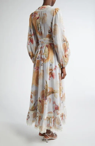 Zimmermann Floral Midi Dress Belted Waist