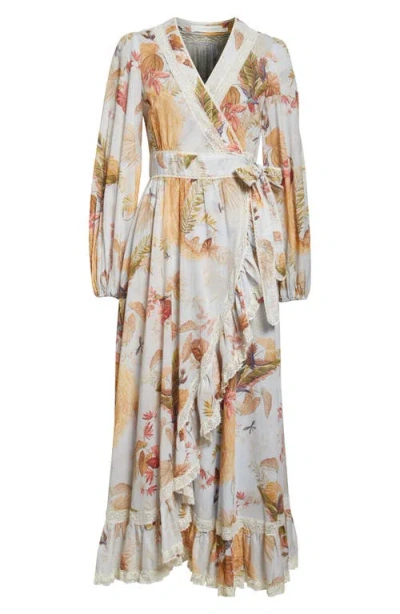 Zimmermann Floral Midi Dress Belted Waist